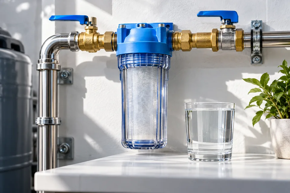 Illustrative potable-water conditioning filter and clear drinking water